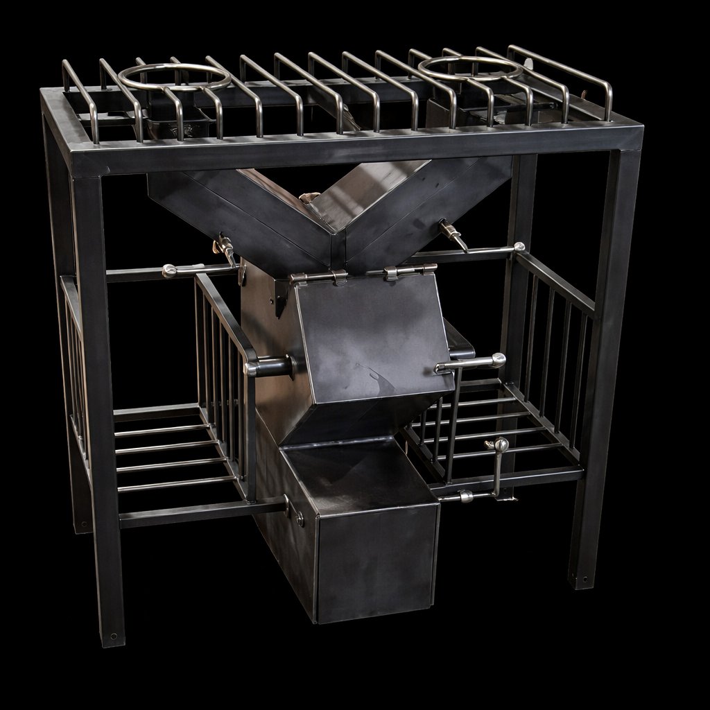 The Crossfire dual-port rocket stove