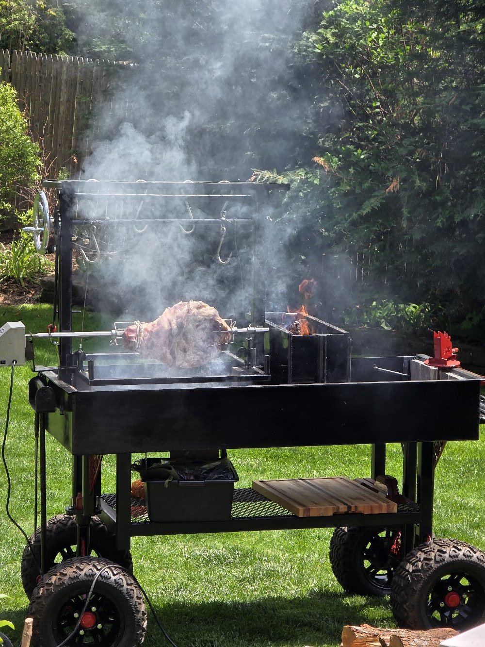 La Rueda Edition rotisserie cook in progress