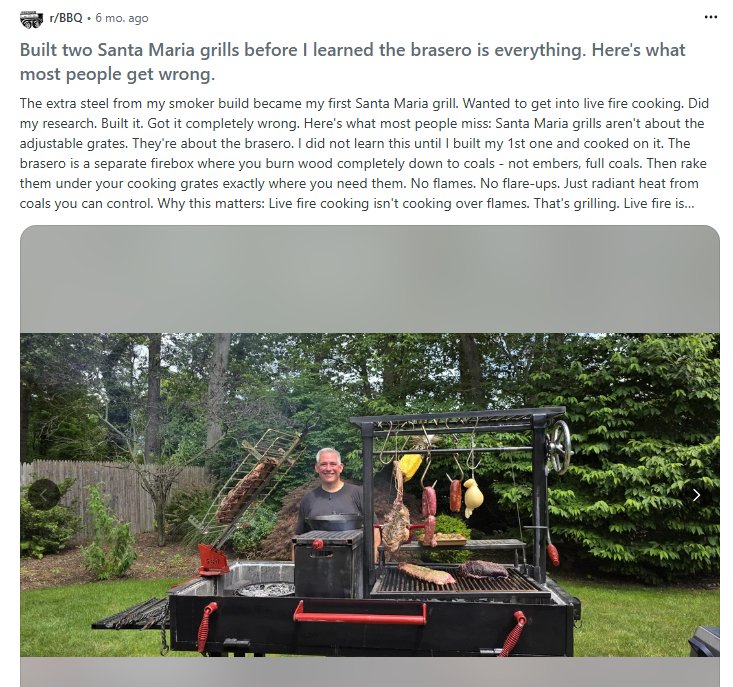 Built two Santa Maria grills, Mike behind the rig