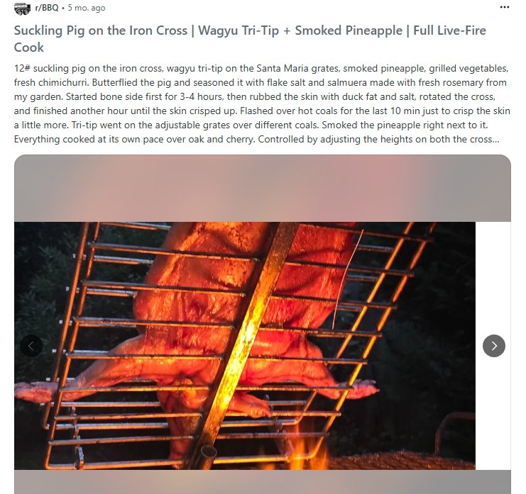 Suckling pig on the iron cross, live fire